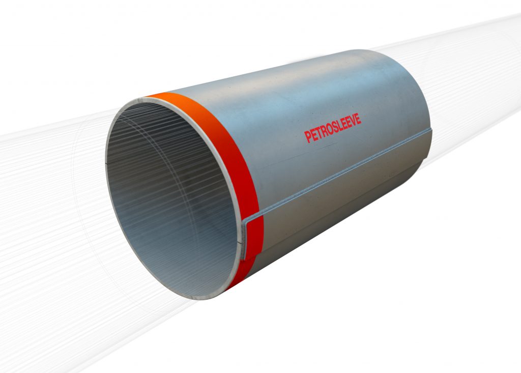 Petrosleeve pipeline repair sleeve used for reinforcing pipeline integrity